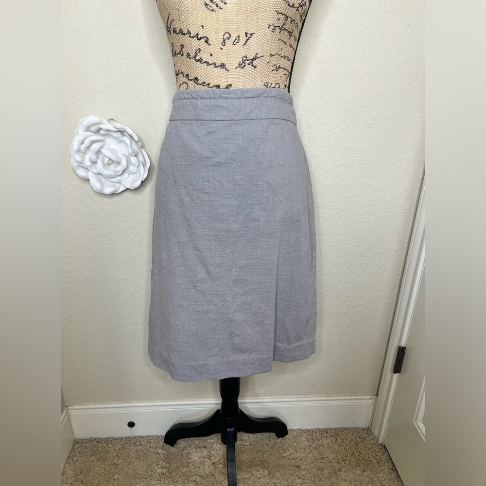 J.Crew Gray Stretch Cotton Pencil Skirt Career Workwear Size 12